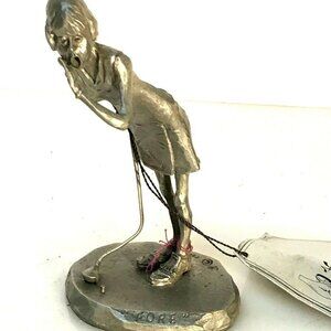 Heritage Pewter Figurine Woman Golfer Golfing Golf Mothers Day Gift NWT RARE